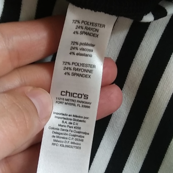 Chico's Black and White Striped Blazer - Picture 4 of 5